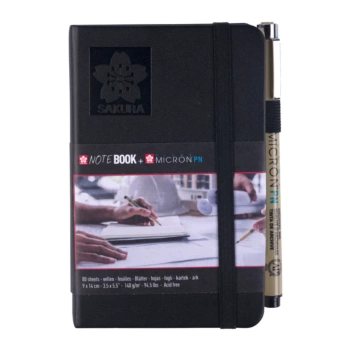 Set rotulador negro Pigma Micron PN y bloc de dibujo Corcho Sakura 21x15cm