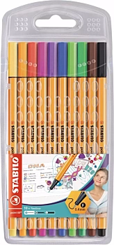 Rotulador puntafina STABILO point 88- Estuche de 10 uds.