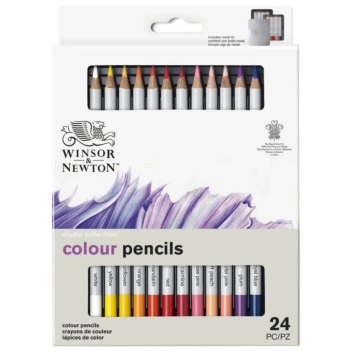 Winsor & Newton Studio Collection Metal Box 24 Coloured Pencils 