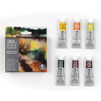 Set 6 tubos acuarela colores tierra Professional Winsor & Newton 5ml