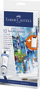 Estuche de 12 Colores Acrílicos Faber-Castell