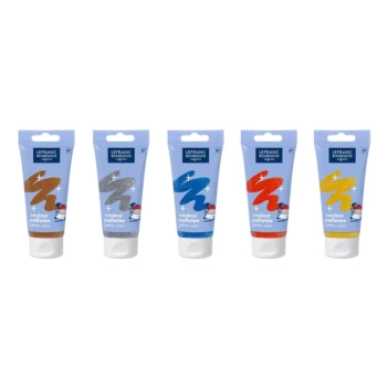 Set 5 gouache purpurina infantil 75ml Lefranc Bourgeois