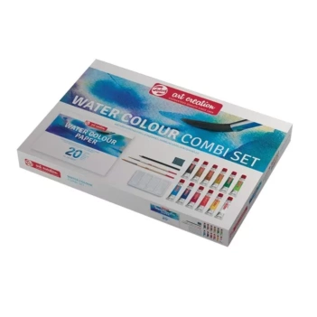 Set 12 Aquarellen + Pad + Penselen Talens
