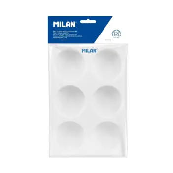 Paleta rectangular de plástico con 6 pocillos Milan