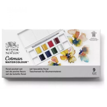 Estojo de Bolso 8 Agualeras Cotman Floral Winsor and Newton