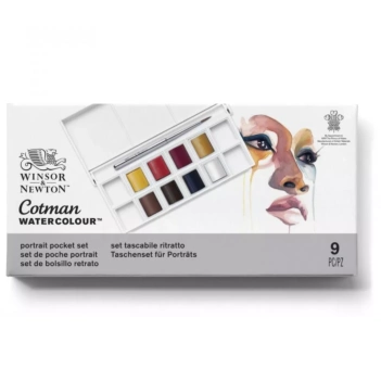 Astuccio tascabile 8 acquerelli Cotman Ritratto Winsor and Newton
