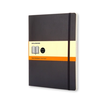 Cuaderno Negro Clásico Tapa Blanda Rayas 19x25cm Moleskine