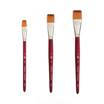 Pincel plano wash sintético mango corto Velvetouch 3950W Princeton