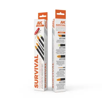Set 5 pinceles para modelismo Survival weathering AK Interactive