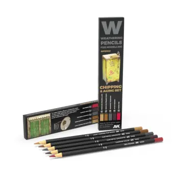 Set of 5 pencils with chipping and ageing effects AK Interactive