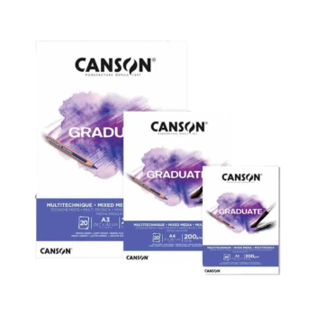 Bloc mixte 1 face collé grain fin Graduate Canson 200g/m²
