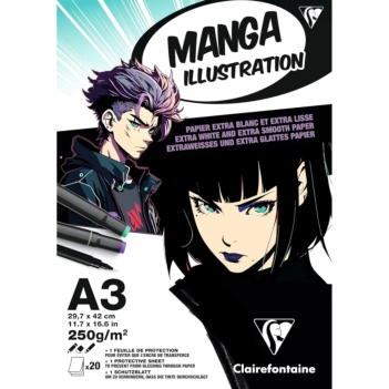 Bloc de dibujo blanco extra suave Manga Clairefontaine A3 250g