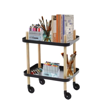 SUPER OFERTA **40%** Carrito de diseño con 2 bandejas Gris Antracita