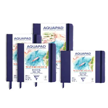 Bloc acuarela tapa dura 24H grano fino Aquapad Clairefontaine 300g
