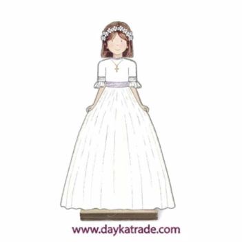 Dayka Trade MDF silhouette of a Child Communion with Paper