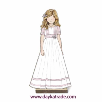 Dayka Trade MDF Silhouette Blonde Girl Communion with Paper