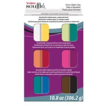 Pack 12 colores arcilla para hornear Sculpey Soufflé