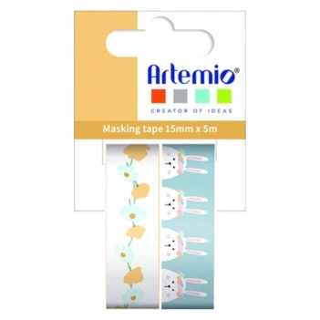 Artemio Set 2 washi tape Funny Eggs 