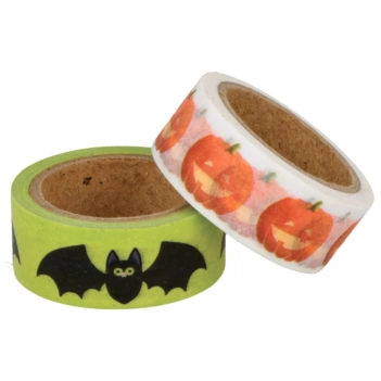 Artemio Set 2 washi tape Bats and Pumpkins Halloween 