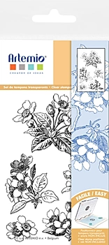Artemio Acrylic Flowers Bleu Acrylic Clear Stamps