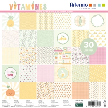 Artemio Vitamines Paper pad set 30x30cm
