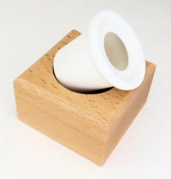 Porcelain inkwell and wooden base J.Herbin
