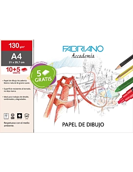 Pochette Accademia papier dessin Fabriano A4 130g/m²