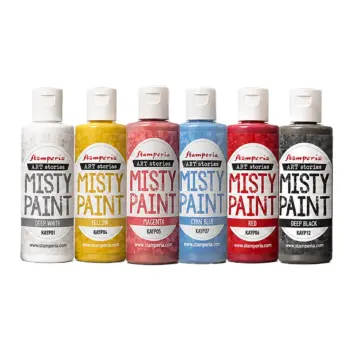 Set van 6 Misty Paint-verfpotjes in primaire kleuren van Art Stories Stamperia, 60 ml