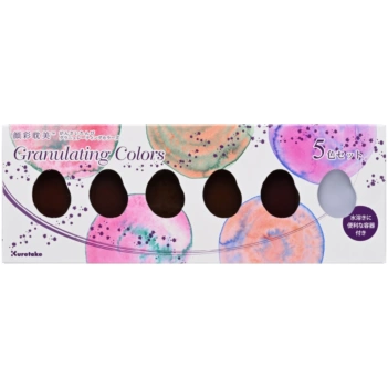 Kuretake Box of 6 watercolours Granulating Colors 1 Gansai Tambi