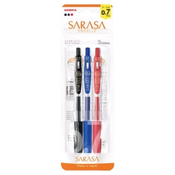 Set de 3 stylos gel Sarasa Clip Zebra 0.7mm