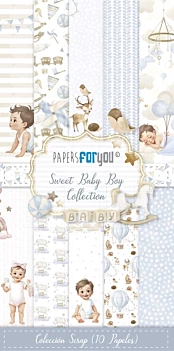Scrapbooking Kit Sweet Baby Boy PapersForYou 15x30cm