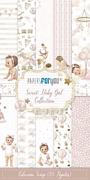 Scrapbooking Kit Sweet Baby Girl PapersForYou 15x30cm