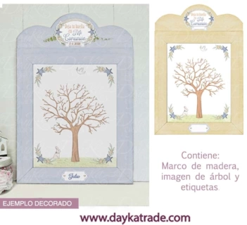 Lienzo Prediseñado Huellas Comunión Azul Dayka