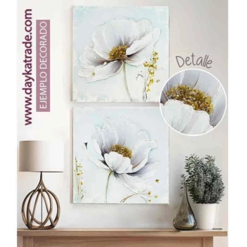 Dayka Trade Set 2 pre-designed canvases flowers 40x40cm