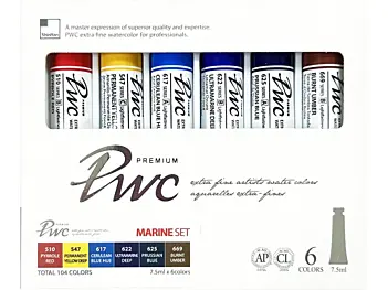Set 6 tubos acuarela premium Marine ShinHan 7,5ml