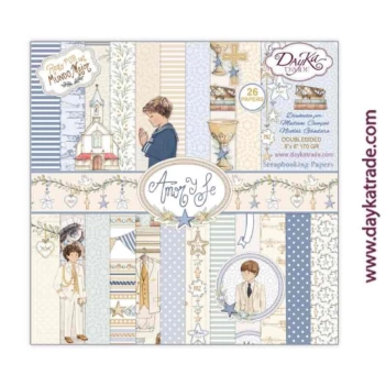 SUPER OFERTA **40%** Kit de Scrapbooking Amor y Fe Niño Dayka 20x20cm