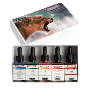 Zestaw 5 atramentów płynnych Melina Wuggonig AeroColor Professional Schmincke 28ml