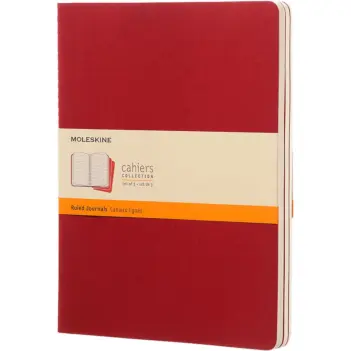 Set 3 Libretas rojo arándano rayadas tapa blanda Cahier Moleskine 19x25cm