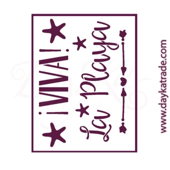 SUPER DEAL **40%** Dayka Trade Stencil T-3291 Viva la Playa Stencil 21x30cm 