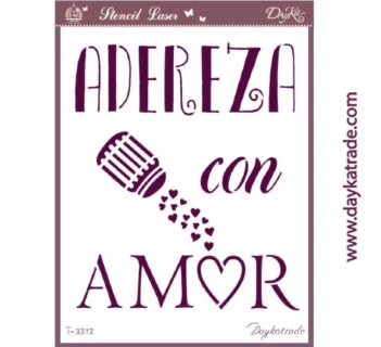 SUPER OFERTA **40%** Plantilla de Stencil T-3372 Adereza con amor 21x30cm Dayka
