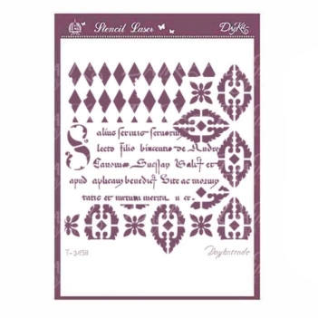 Dayka Trade Stencil T-3458 background 20x20cm 