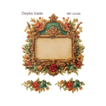 Dayka Trade UV transparent sticker flower frame
