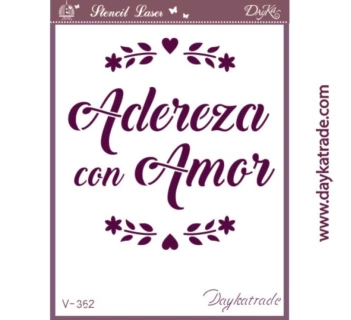 SUPER OFERTA **40%** Plantilla de Stencil A5 V-362 Adereza con Amor 15x21cm Dayka
