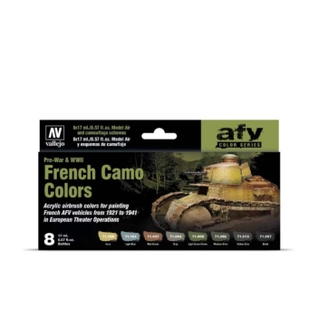 Set 8 pinturas modelismo French Camo Colors Pre-War & WWII Vallejo 17ml