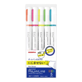 Set 5 rotuladores fluorescentes Mojini Just Fit Zebra