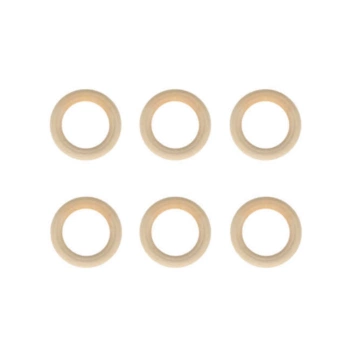 Artemio Set 6 Circular Wooden Napkin Rings 