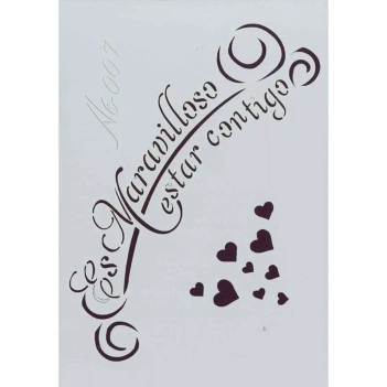 Plantilla de Stencil Es maravilloso estar contigo (15x10,5cm) A6-007