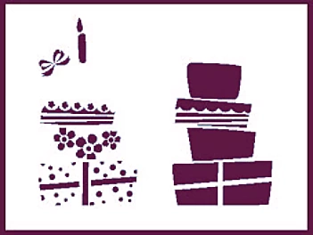 Plantilla de Stencil A-2004 tarta 21x30cm Dayka