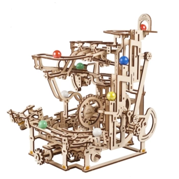Modellino Gara di Biglie con Elevatore a Gradini Meccanico 3D Ugears