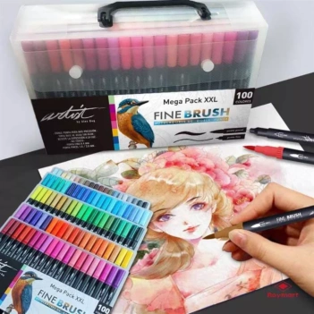 Megapack XXL 100 Rotuladores Fine Brush Doble Punta Alex Bog